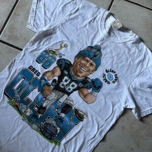 Greg Olsen NFL Cartoon T-Shirt Panthers #88 Glory Days Icons Size Medium